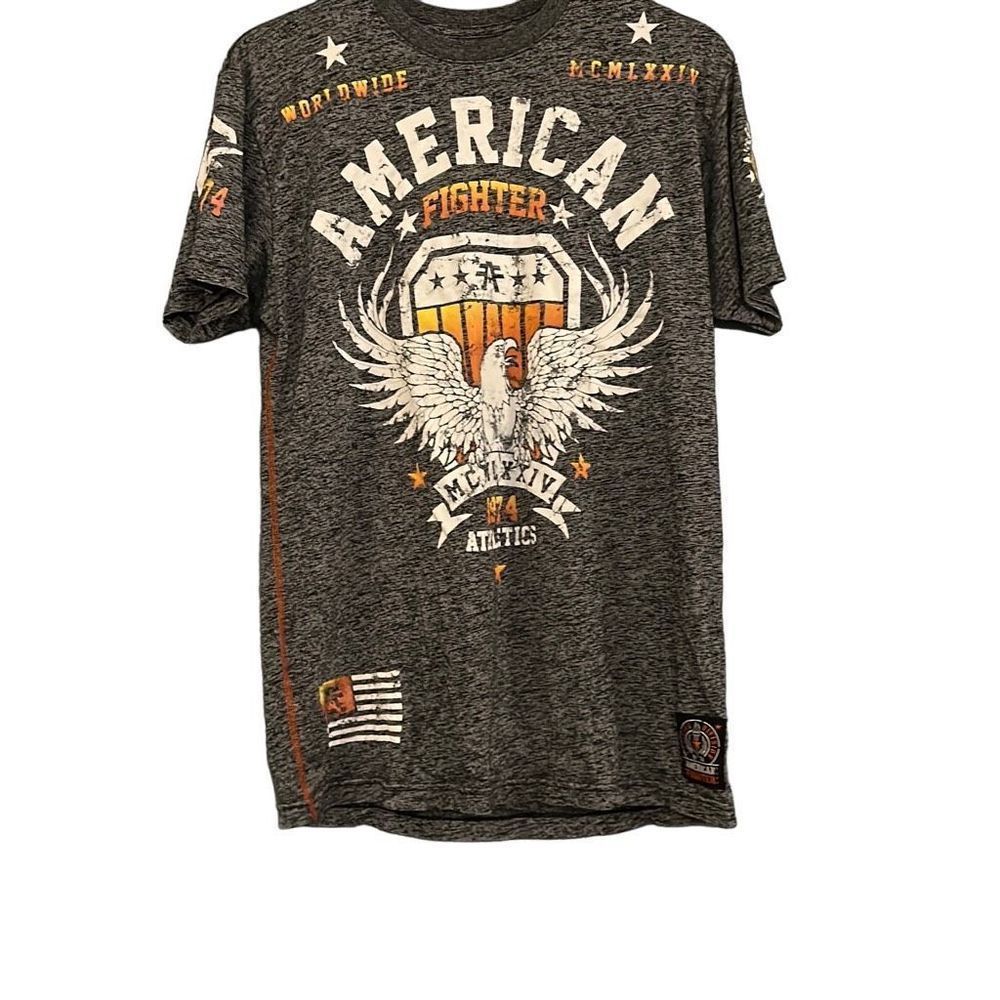 GUC American fighter, distressed, graphic, T-shirt, size medium